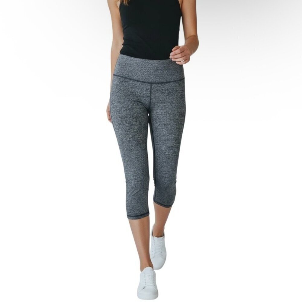Victoria's Secret Sport Women's Athletic Capri Leggings S Gray Space Dye Heather